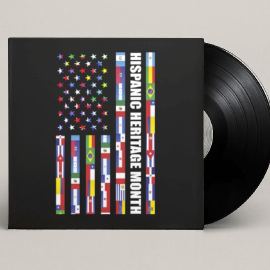 Hispanic Heritage month USA Flag all Countries Custom Vinyl Record Sleeves