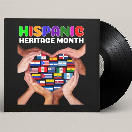 Hispanic Heritage Month All Countries Heart Hands Custom Vinyl Record Sleeves