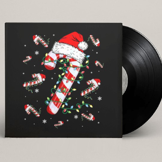 Candy Cane Lights Christmas Custom Vinyl Record Sleeves