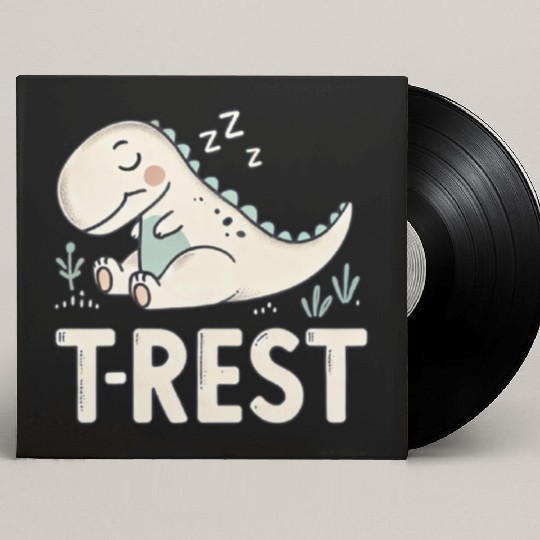 T-Rest Funny T-Rex Dinosaur Sleeping Dino Snore Custom Vinyl Record Sleeves