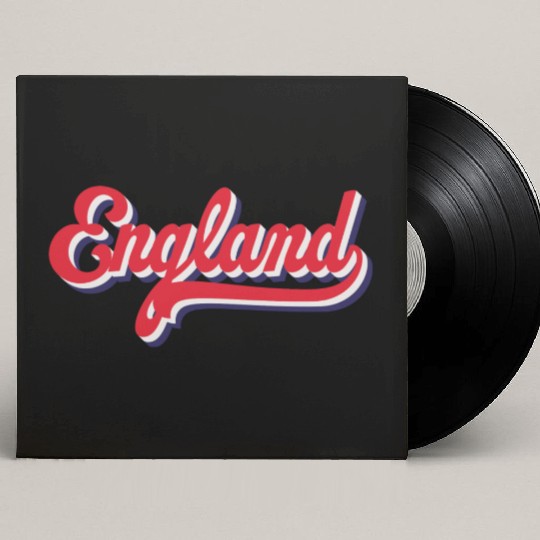 England, Retro Typography Custom Vinyl Record Sleeves