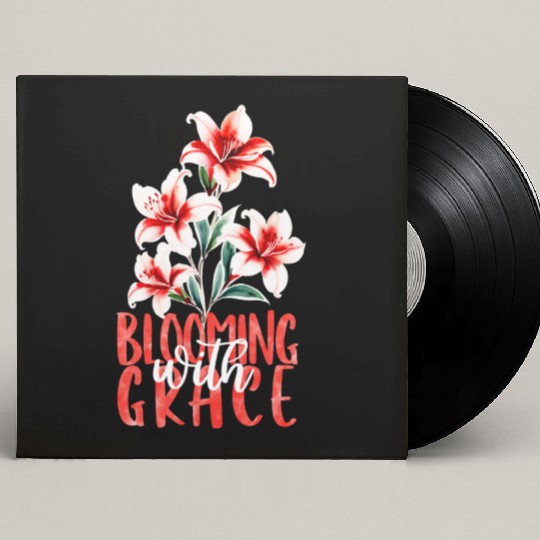 Elegant Red Azalea Watercolor Custom Vinyl Record Sleeves