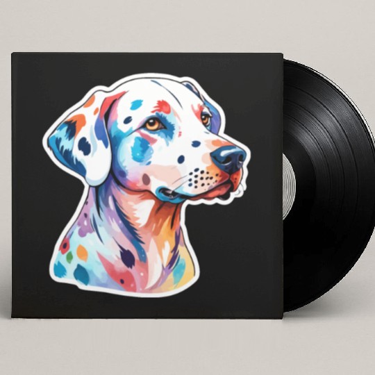 Dalmatian Dog Watercolor Custom Vinyl Record Sleeves