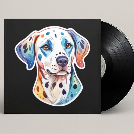 Dalmatian Dog Watercolor Custom Vinyl Record Sleeves