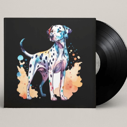 Dalmatian Dog Watercolor Custom Vinyl Record Sleeves