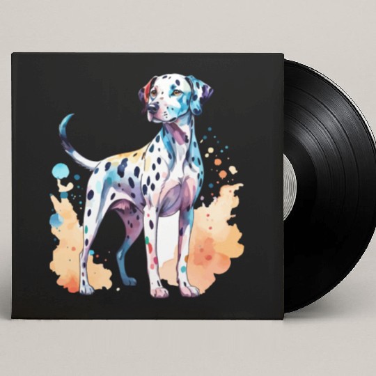 Dalmatian Dog Watercolor Custom Vinyl Record Sleeves