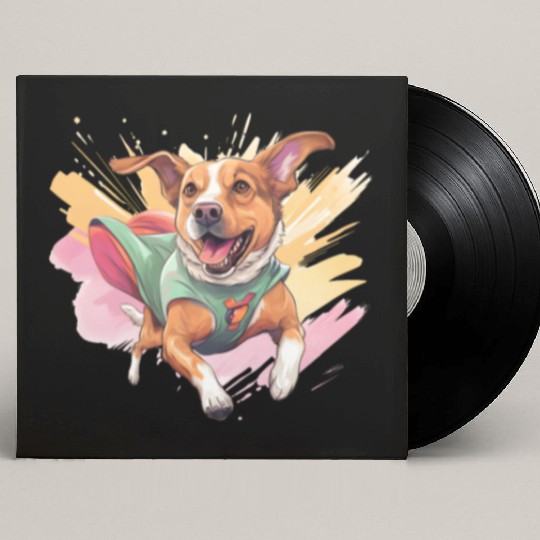 Superhero Mutt Dog Mutt Lover Custom Vinyl Record Sleeves