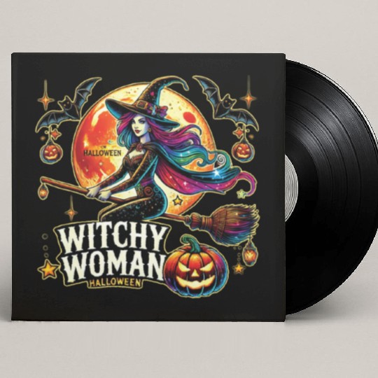 Couple Halloween Husband Witchy Woman Halloween Custom Vinyl Record Sleeves