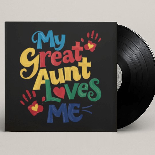 Handprint My Great Aunt Loves Me Custom Vinyl Record Sleeves