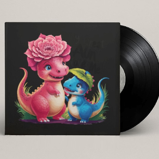 My Great Aunt Loves Me Dinosaur Custom Vinyl Record Sleeves