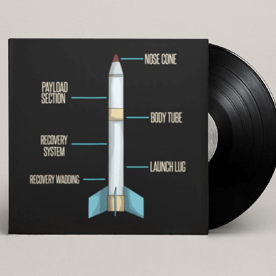Aerospace Model Rocket Kit Drawing Design Custom Vinyl Record Sleeves