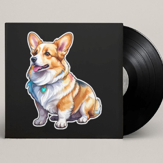 Pembroke Welsh Corgi Watercolor Custom Vinyl Record Sleeves
