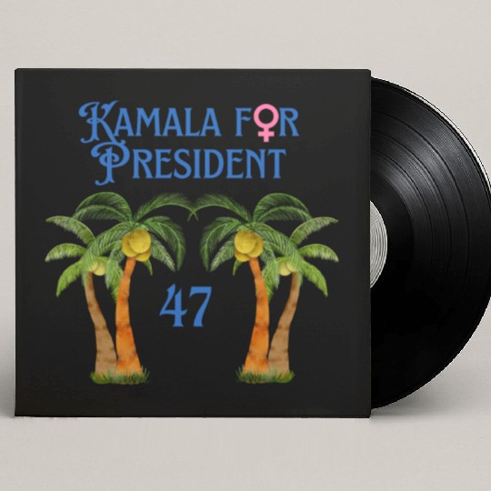 Kamala for President Coconut Tree Kamala Harris Custom Vinyl Record Sleeves