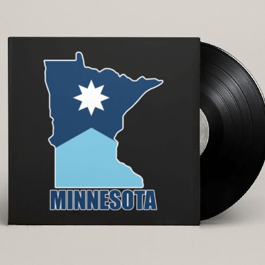 The new Flag of Minnesota State and map Custom Vinyl Record Sleeves