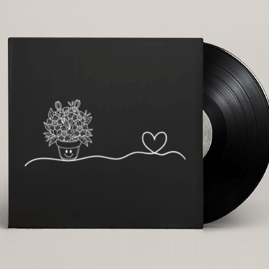 Gardening Heartbeat funny flower pot - Gardener Custom Vinyl Record Sleeves