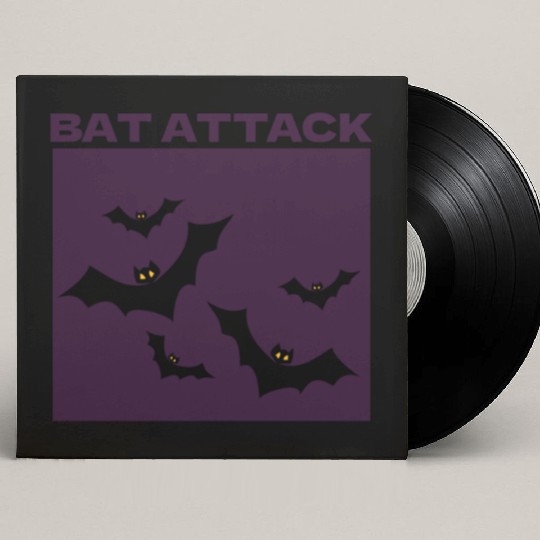 Bat Attack Spooky Halloween Custom Vinyl Record Sleeves