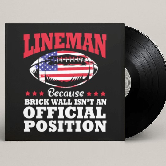 4th Of July US Flag Football Lineman Brick Wall Custom Vinyl Record Sleeves