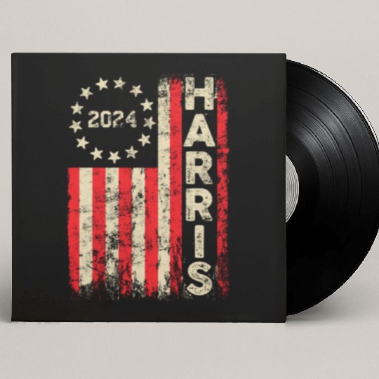Kamala Harris 2024 For President Campaign US Flag Custom Vinyl Record Sleeves