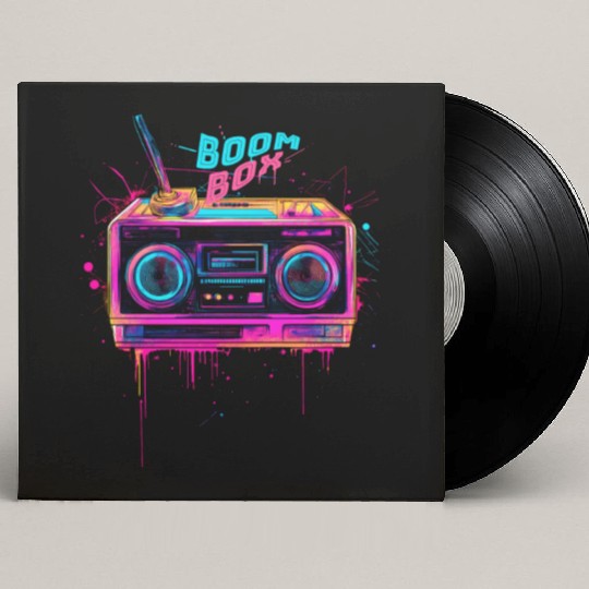 boombox 80s music Custom Vinyl Record Sleeves
