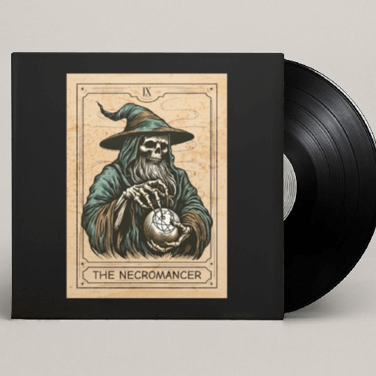 Necromancer - Spooky Necromancer Bones Necromancer Custom Vinyl Record Sleeves