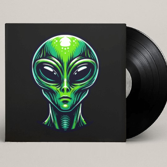 Green Alien Custom Vinyl Record Sleeves