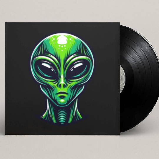 Green Alien Custom Vinyl Record Sleeves