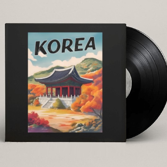 Vintage Travel Korea Autumn Landscape Retro Scenic Custom Vinyl Record Sleeves