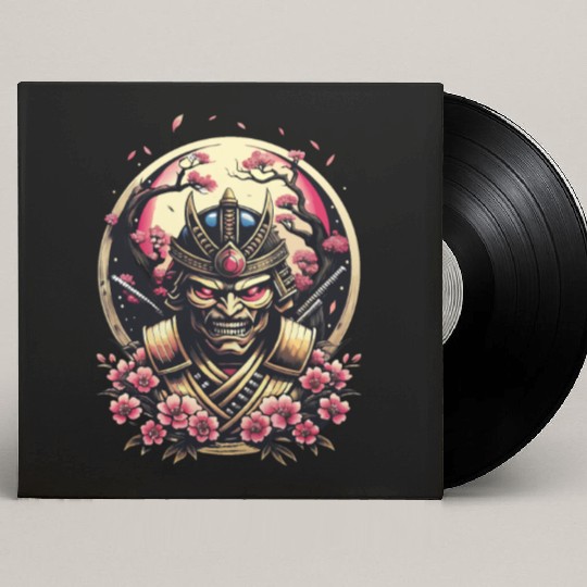 001 Samurai s Cherry Blossom Fall Custom Vinyl Record Sleeves