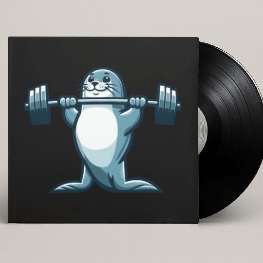 Seal fitness workout gym barbells training Custom Vinyl Record Sleeves