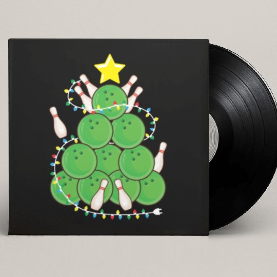 Funny Bowling Christmas Tree Lights Xmas Sport Custom Vinyl Record Sleeves