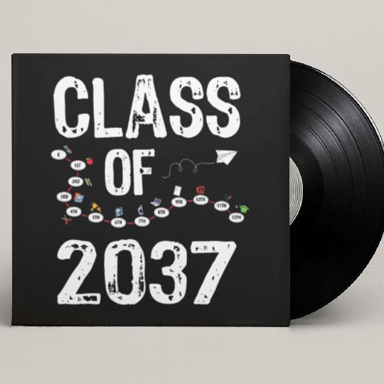 Funny Class of 2037 Grow With Me Back To School Custom Vinyl Record Sleeves
