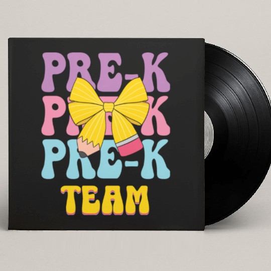 Pre-K Team - Preschool Teacher Custom Vinyl Record Sleeves