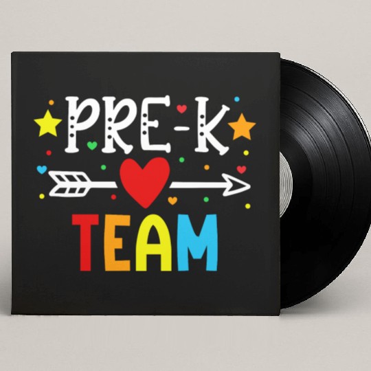Pre-K Team - Preschool Teacher Custom Vinyl Record Sleeves