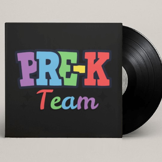 Pre-K Team - Preschool Teacher Custom Vinyl Record Sleeves