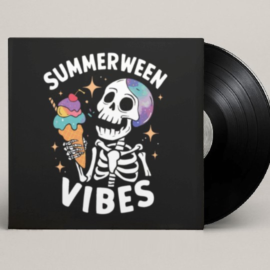 Summerween Summer Halloween Funny Skeleton Custom Vinyl Record Sleeves