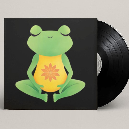 Meditating frog yoga lotus Custom Vinyl Record Sleeves