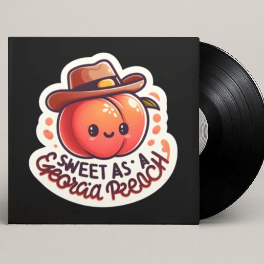 Sweet as a Georgia Peach Sticker Custom Vinyl Record Sleeves