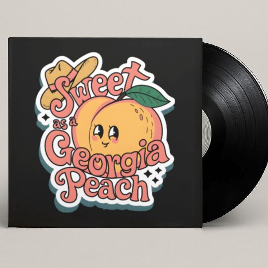 Sweet as a Georgia Peach Sticker.t-shits Custom Vinyl Record Sleeves