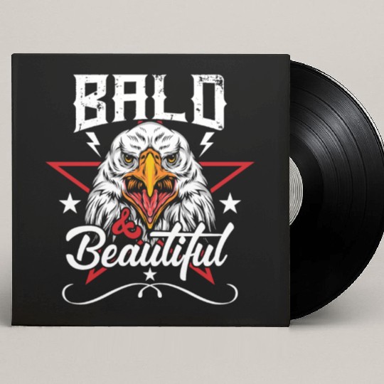 Bald & Beautiful American Eagle with Stars and Custom Vinyl Record Sleeves