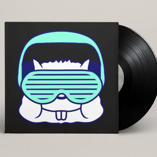 Cute DJ Hamster Party Animal Guinea Pig Pet Face Custom Vinyl Record Sleeves