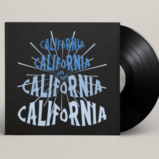 California West Coast Golden State Blue Graphic Custom Vinyl Record Sleeves