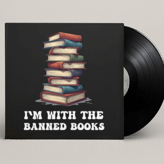 I Read Banned Books Funny Cat Reading Book Custom Vinyl Record Sleeves