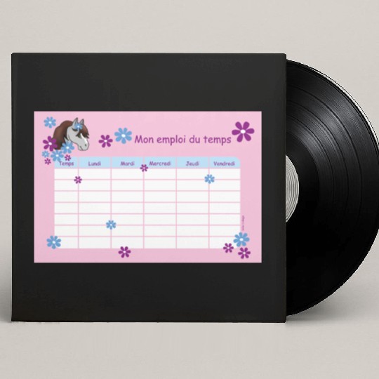 Timetable for Kids - Pony Flowers pink - French Custom Vinyl Record Sleeves