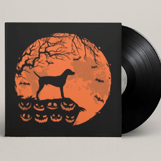 Weimaraner And Moon Halloween Funny Dog Lover Gift Custom Vinyl Record Sleeves