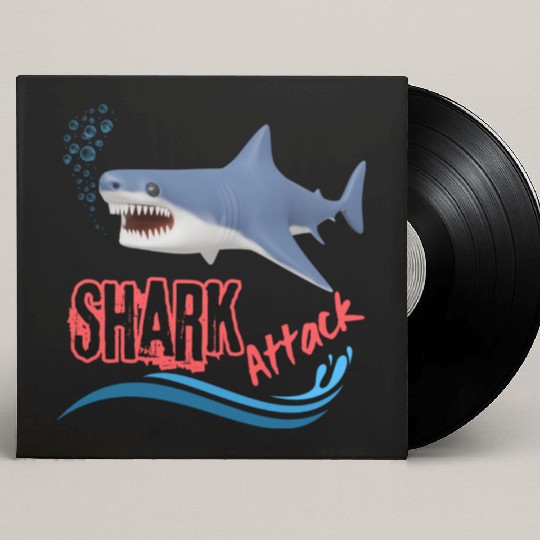 A different unique colorful shark attack design Custom Vinyl Record Sleeves
