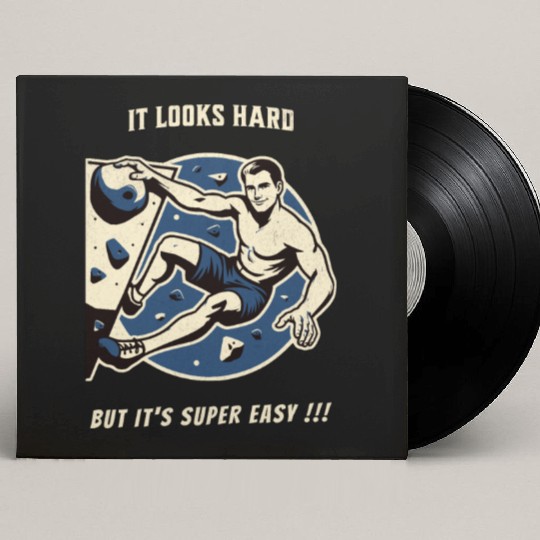 Climbing bouldering vintage Custom Vinyl Record Sleeves funny saying