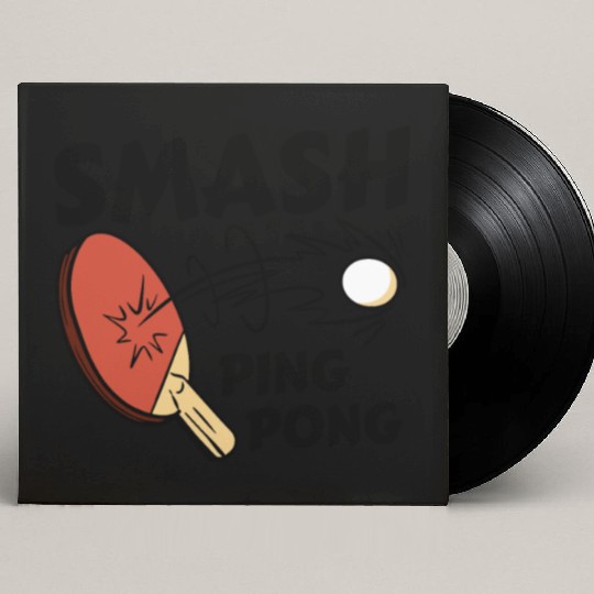 Ping Pong Paddle and Ball Smash Custom Vinyl Record Sleeves