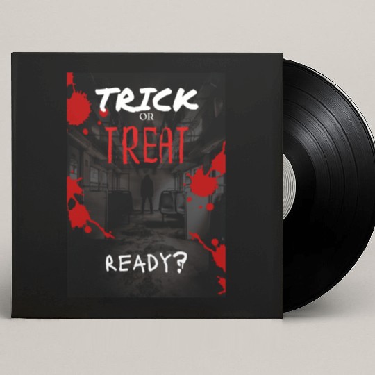 Trick or Treat Scary Guy in Train Graphic Custom Vinyl Record Sleeves