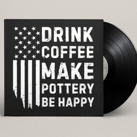 Vintage Retro Drink Coffee Make Pottery Be Happy Custom Vinyl Record Sleeves
