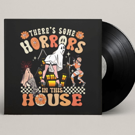 There's Some Horrors In This House Ghost Halloween Custom Vinyl Record Sleeves